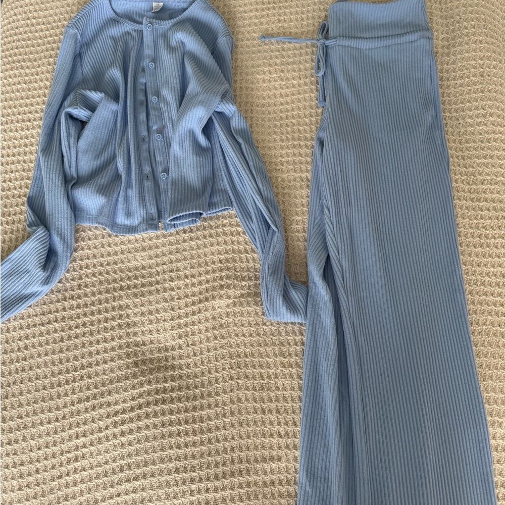 Old Navy Blue Ribbed Set